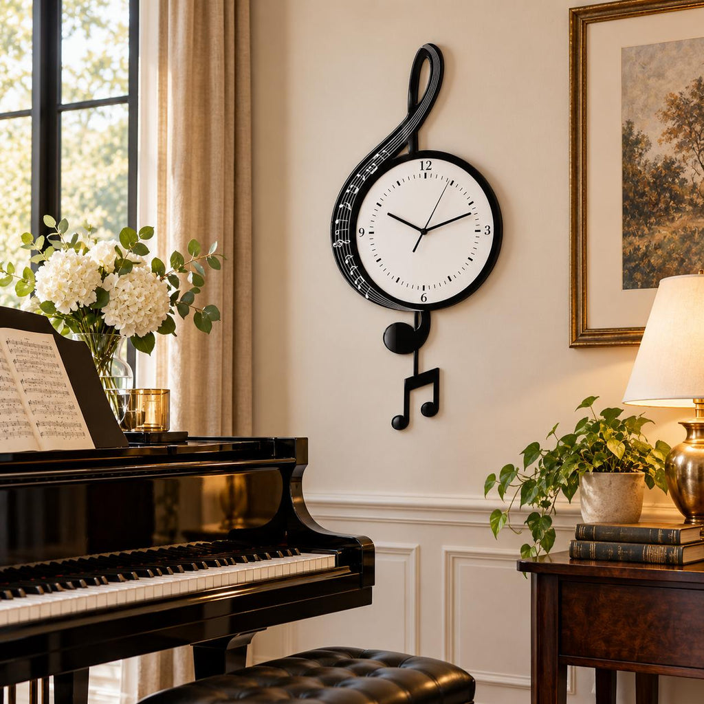 Horloge Murale Design Acrylique | Piano