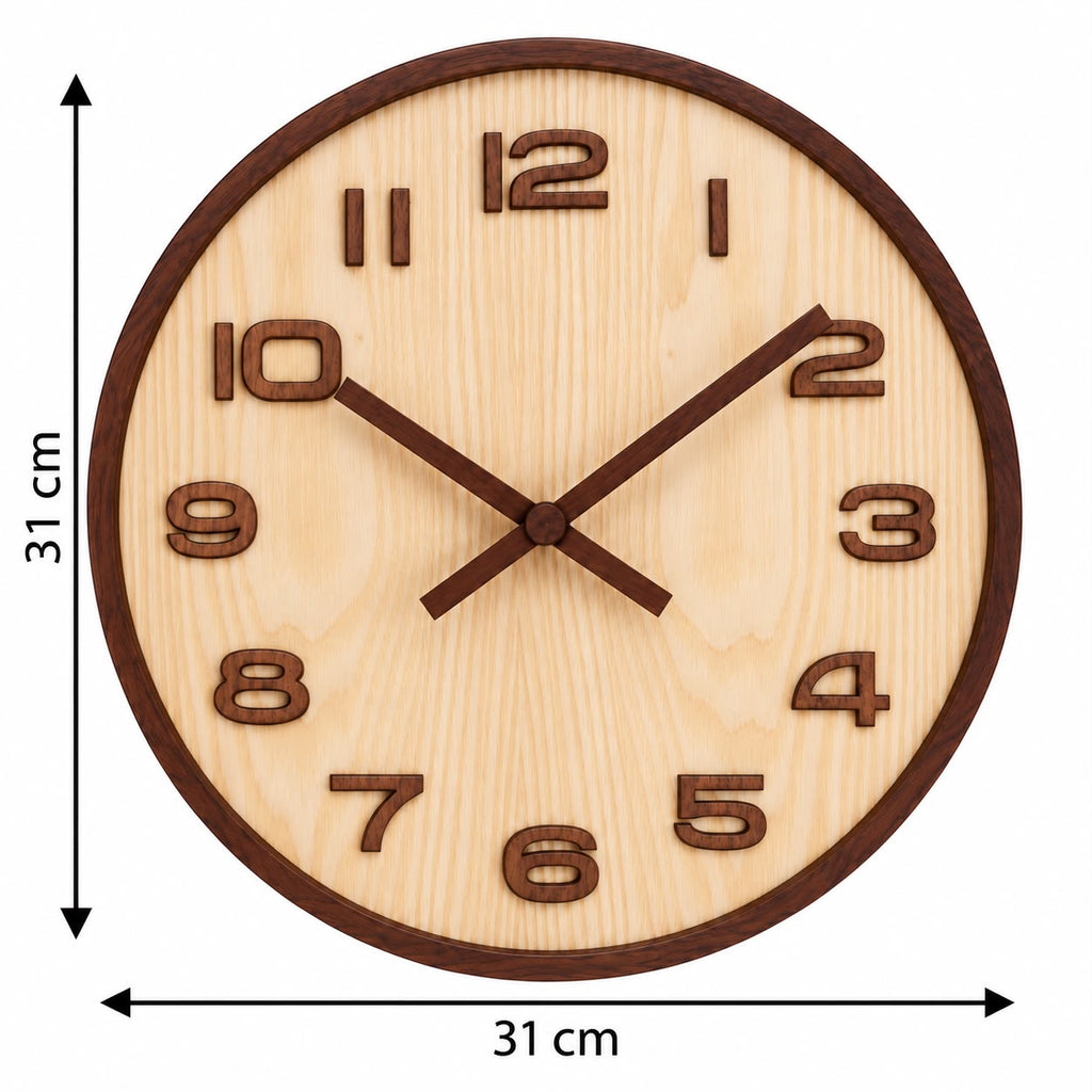Horloge Murale Moderne Bois | Biscuit