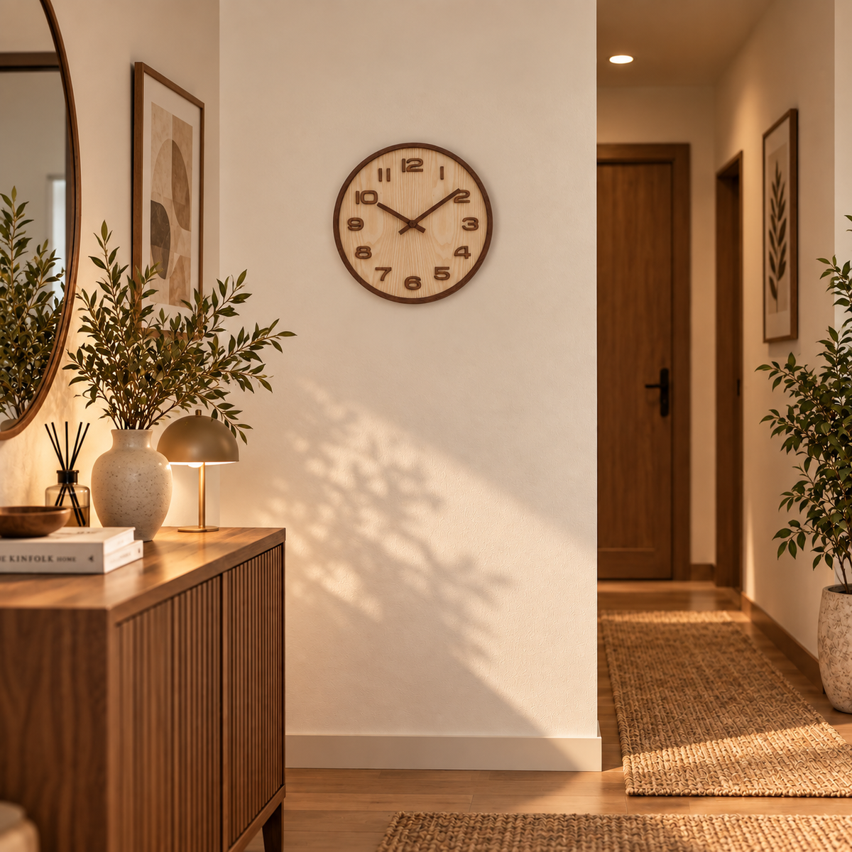 Horloge Murale Moderne Bois | Biscuit