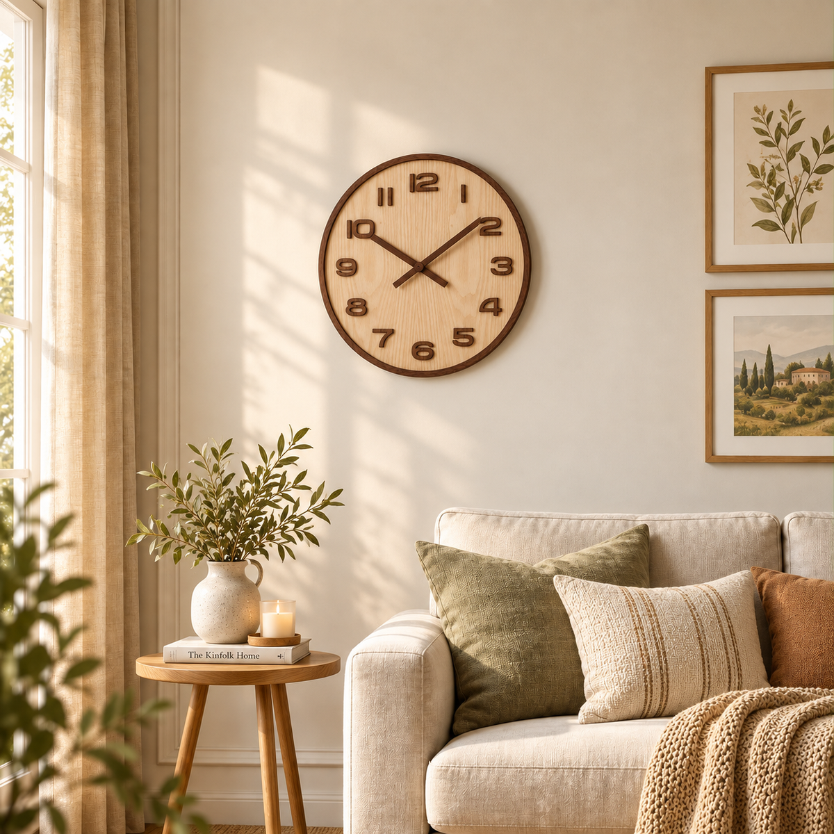 Horloge Murale Moderne Bois | Biscuit