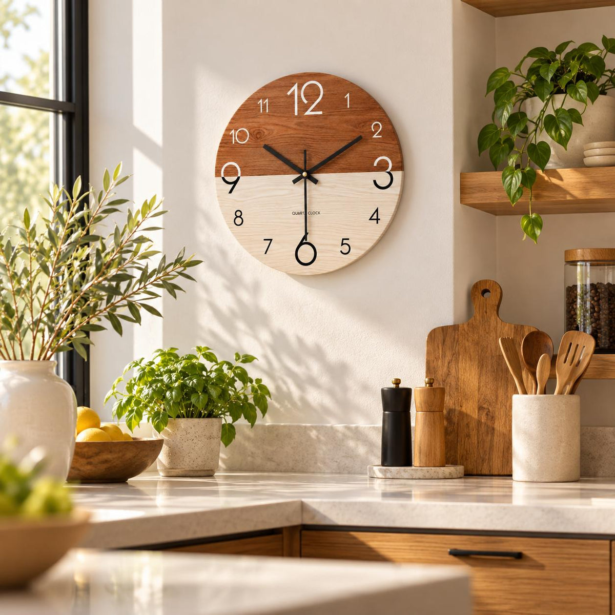 Horloge Murale Design Bois | Cèdre