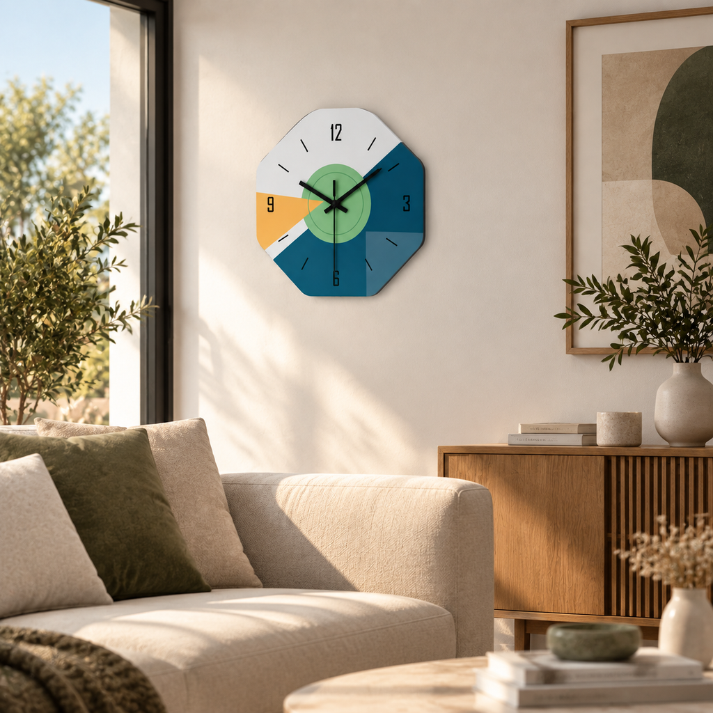 Horloge Murale Design Bois | Polygon