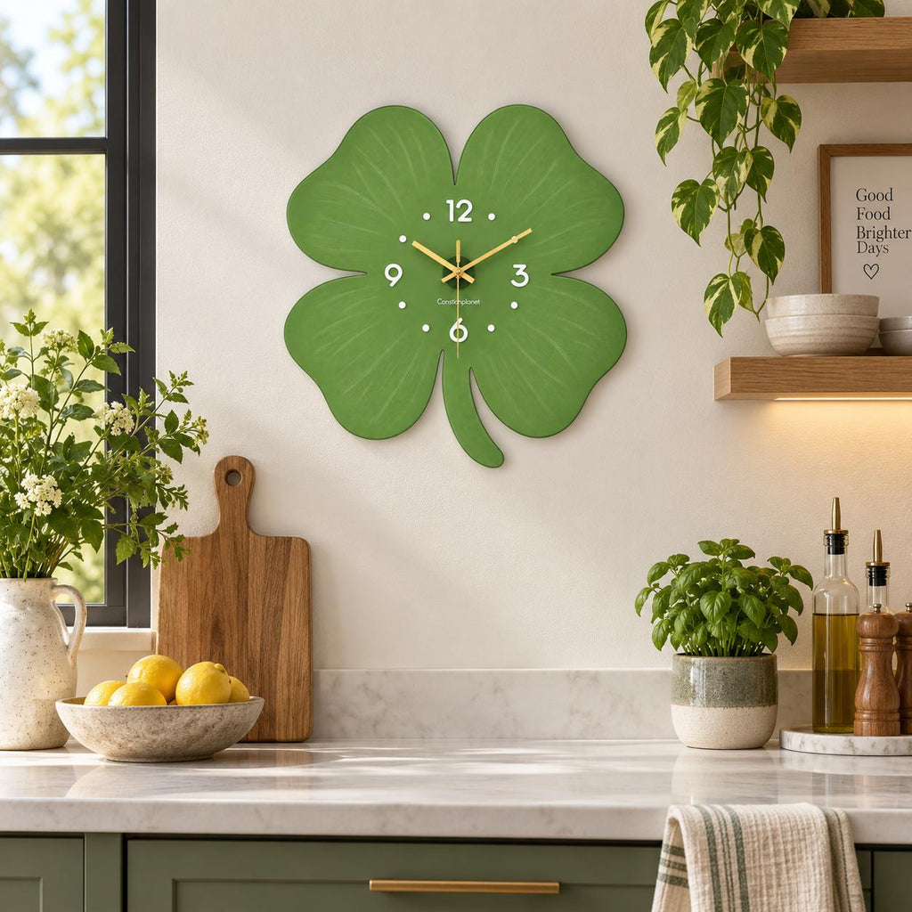 Horloge Murale Design Bois | Trèfle