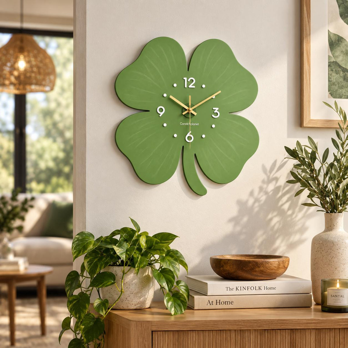 Horloge Murale Design Bois | Trèfle