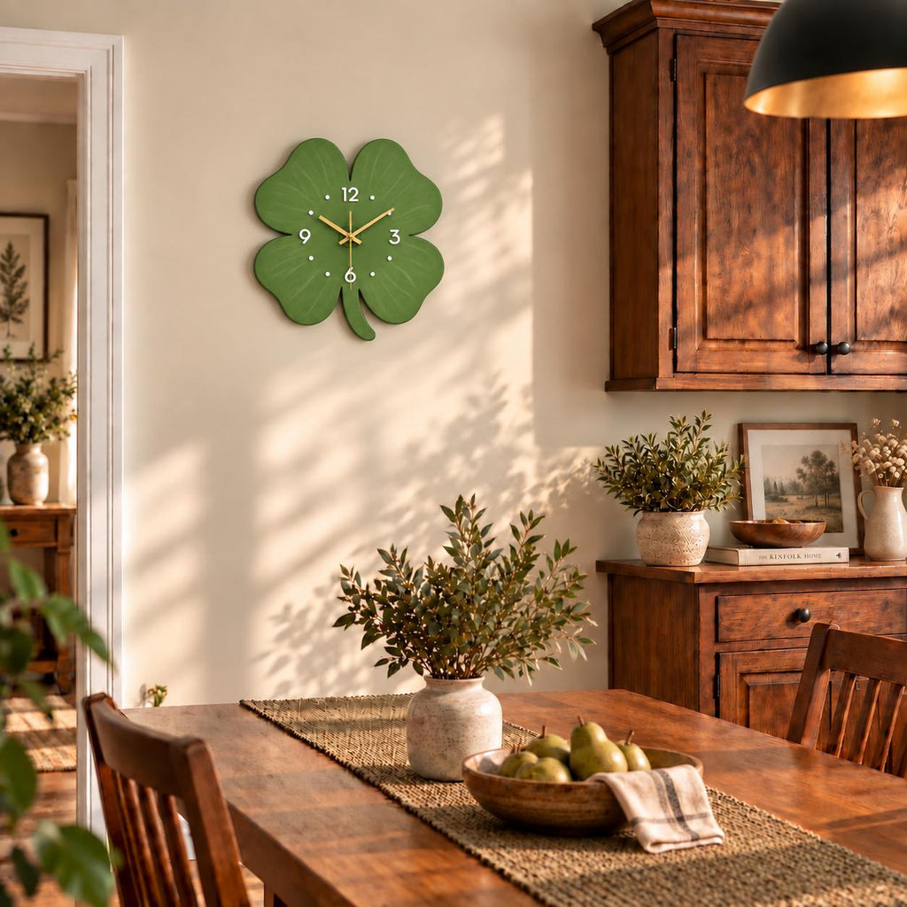 Horloge Murale Design Bois | Trèfle