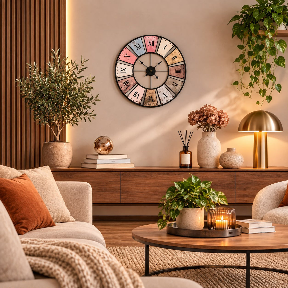 Horloge Murale Design Métal | Mosaïque