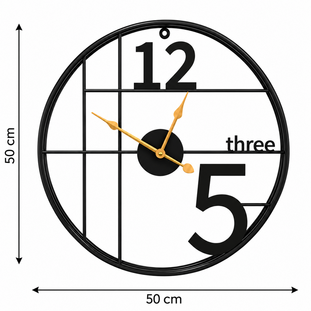 Horloge Murale Design Métal | Three