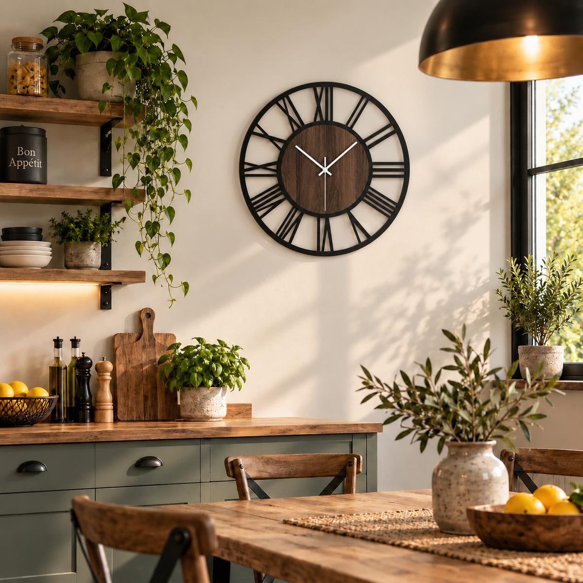 Horloge Murale Design Métal Bois | César