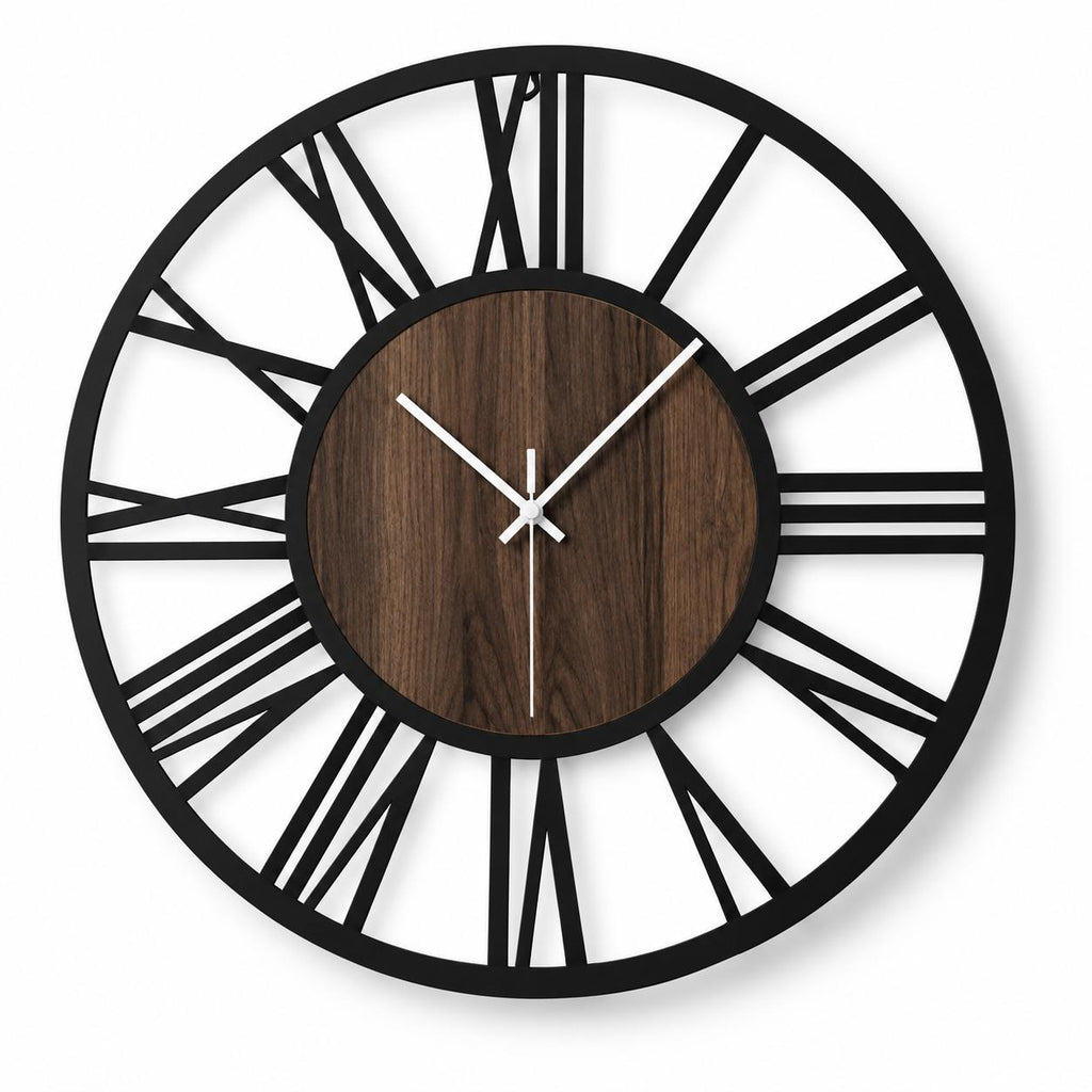 Horloge Murale Design Métal Bois | César