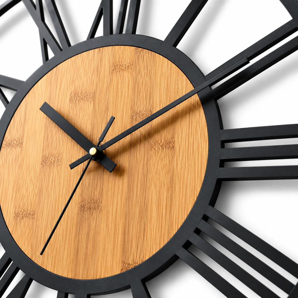 Horloge Murale Design Métal Bois | César