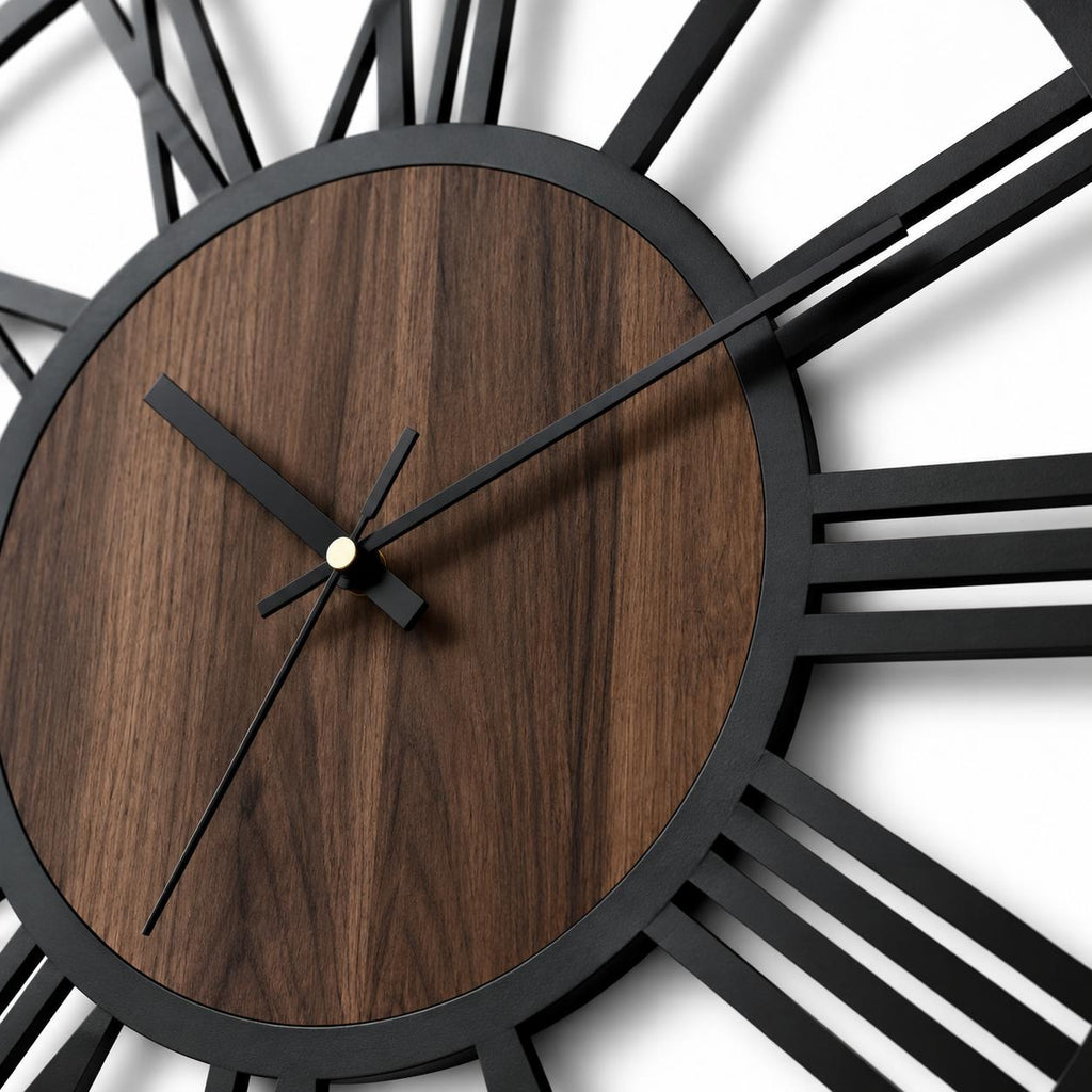 Horloge Murale Design Métal Bois | César