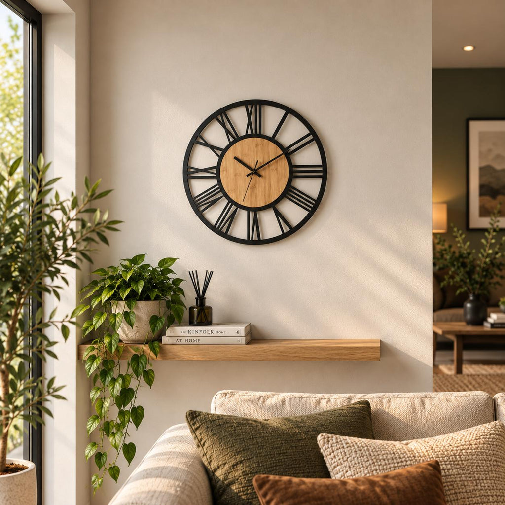 Horloge Murale Design Métal Bois | César