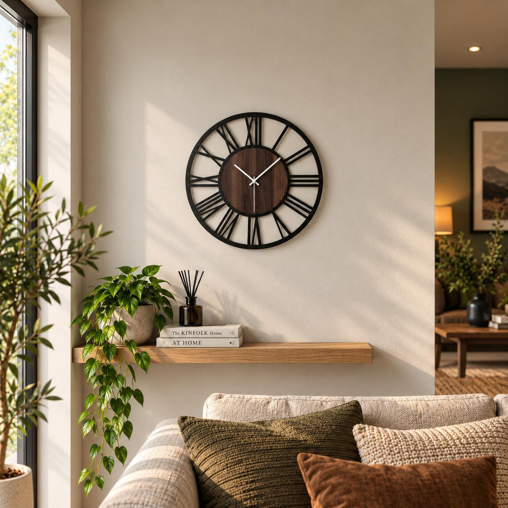 Horloge Murale Design Métal Bois | César