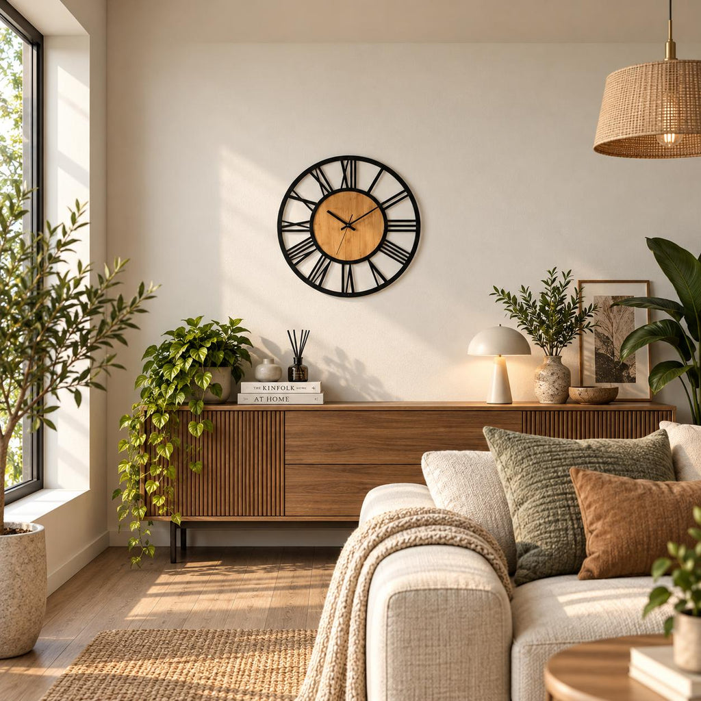 Horloge Murale Design Métal Bois | César