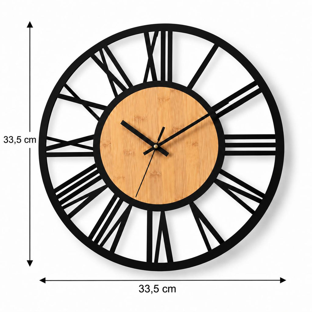 Horloge Murale Design Métal Bois | César
