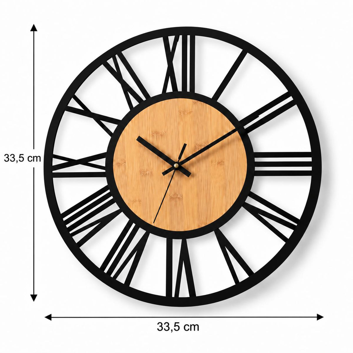 Horloge Murale Design Métal Bois | César