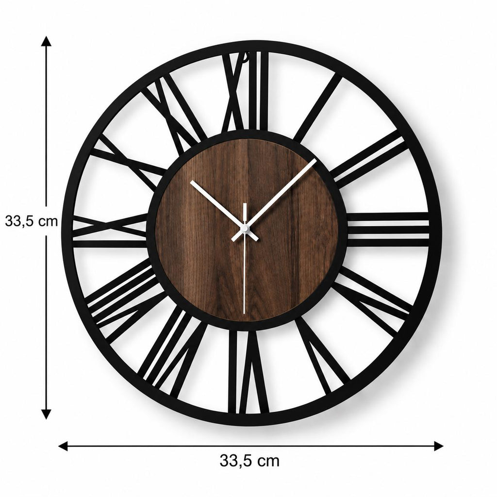 Horloge Murale Design Métal Bois | César