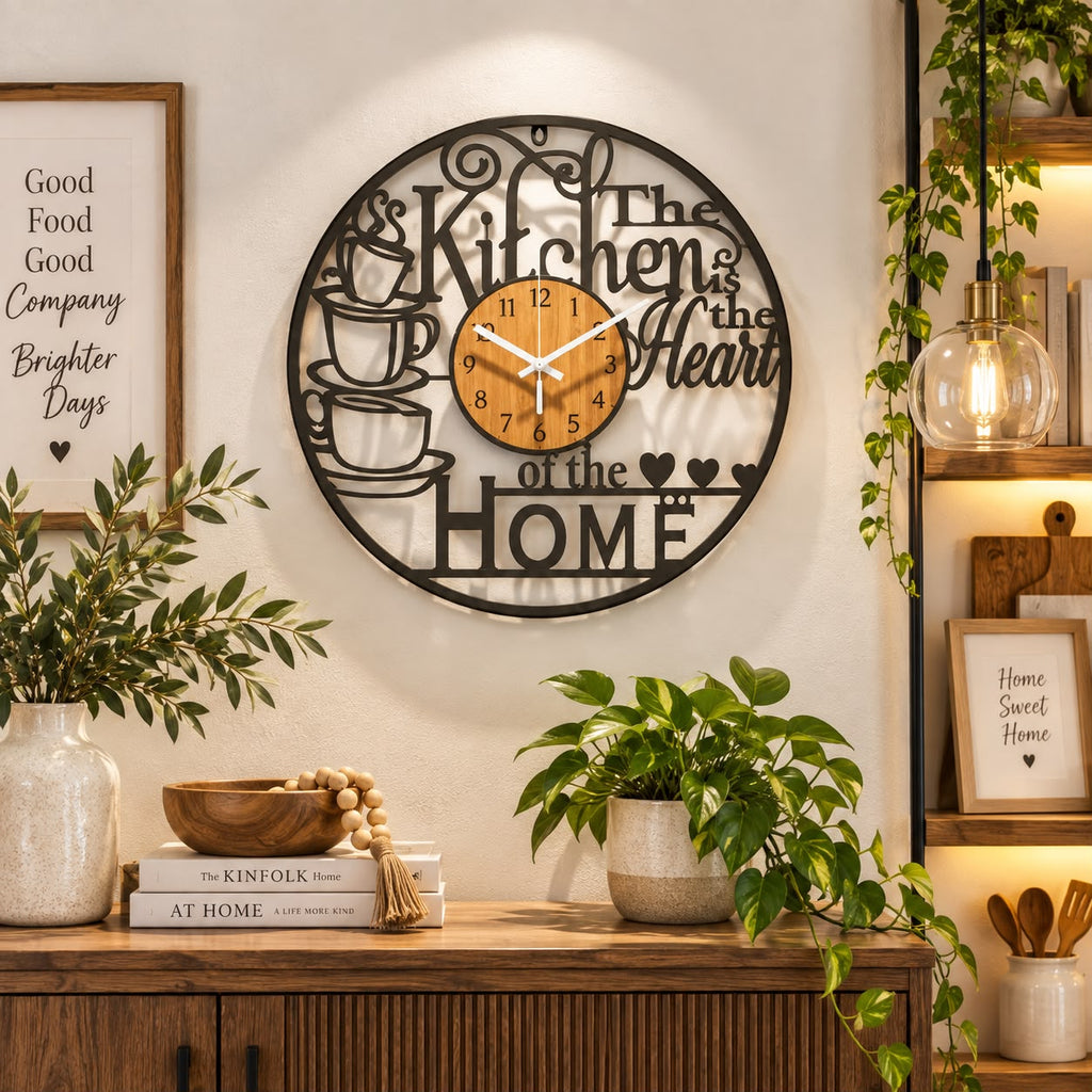 Horloge Murale Design Métal Bois | Home