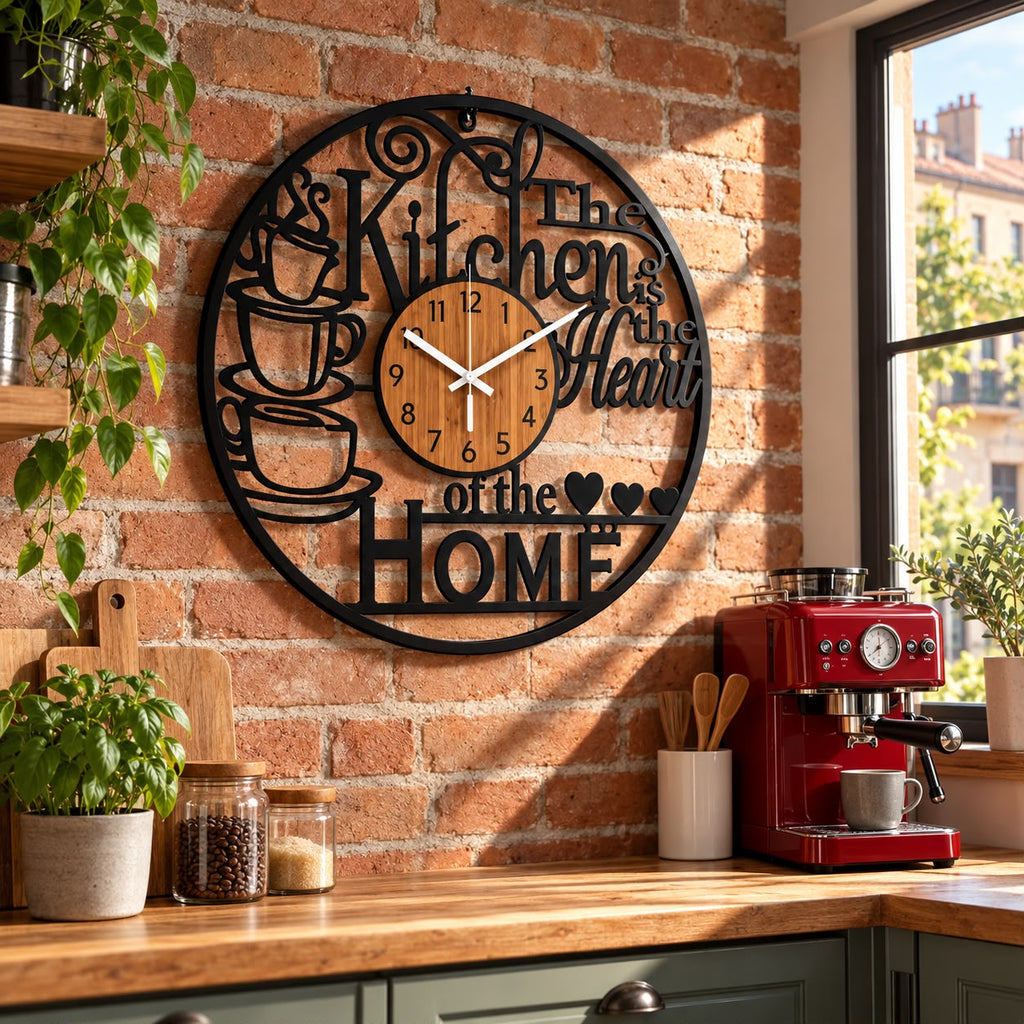 Horloge Murale Design Métal Bois | Home