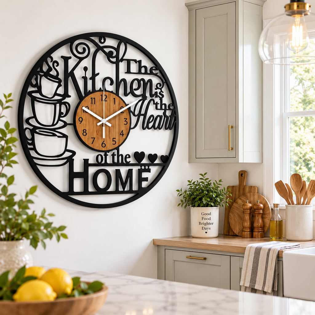 Horloge Murale Design Métal Bois | Home