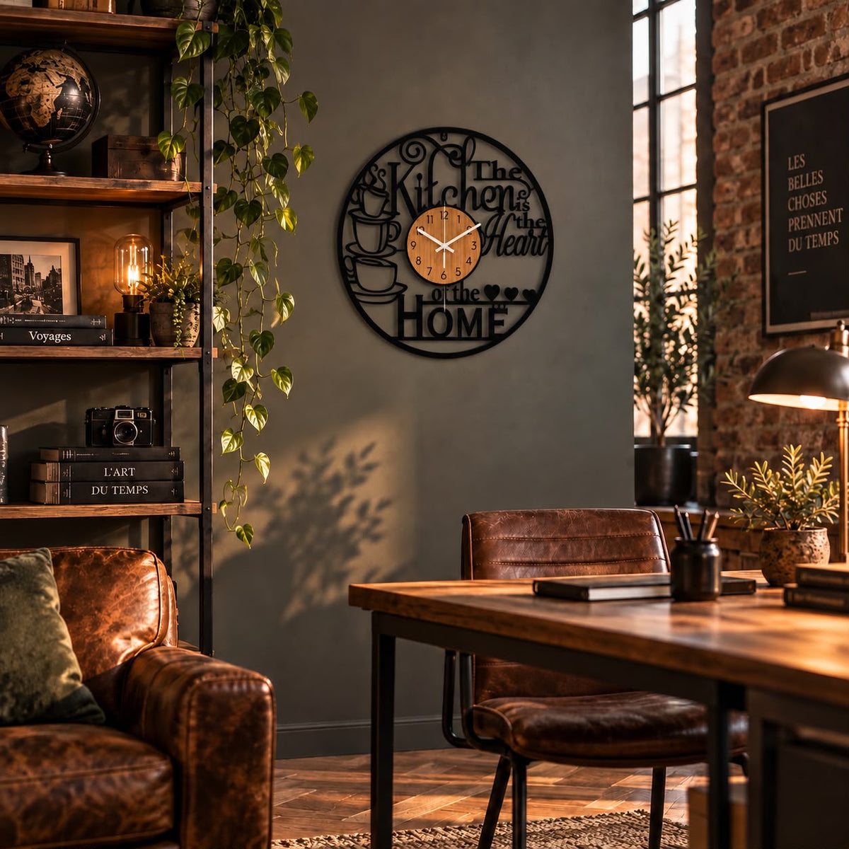 Horloge Murale Design Métal Bois | Home