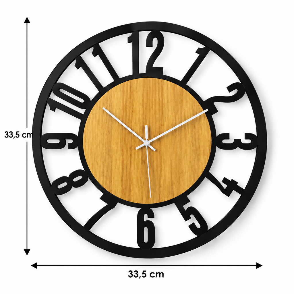 Horloge Murale Design Métal Bois | Ironwood