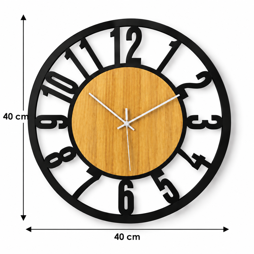 Horloge Murale Design Métal Bois | Ironwood