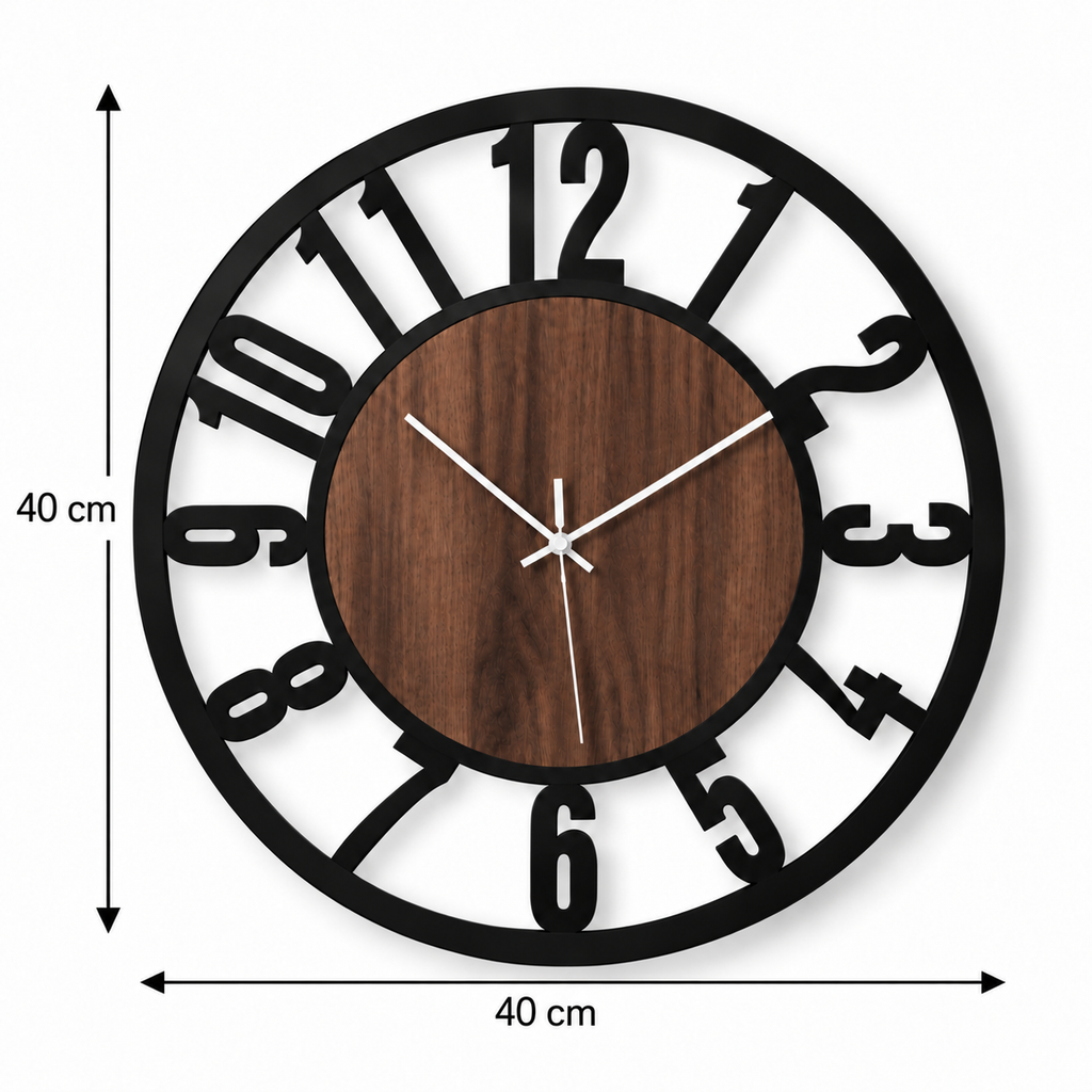 Horloge Murale Design Métal Bois | Ironwood