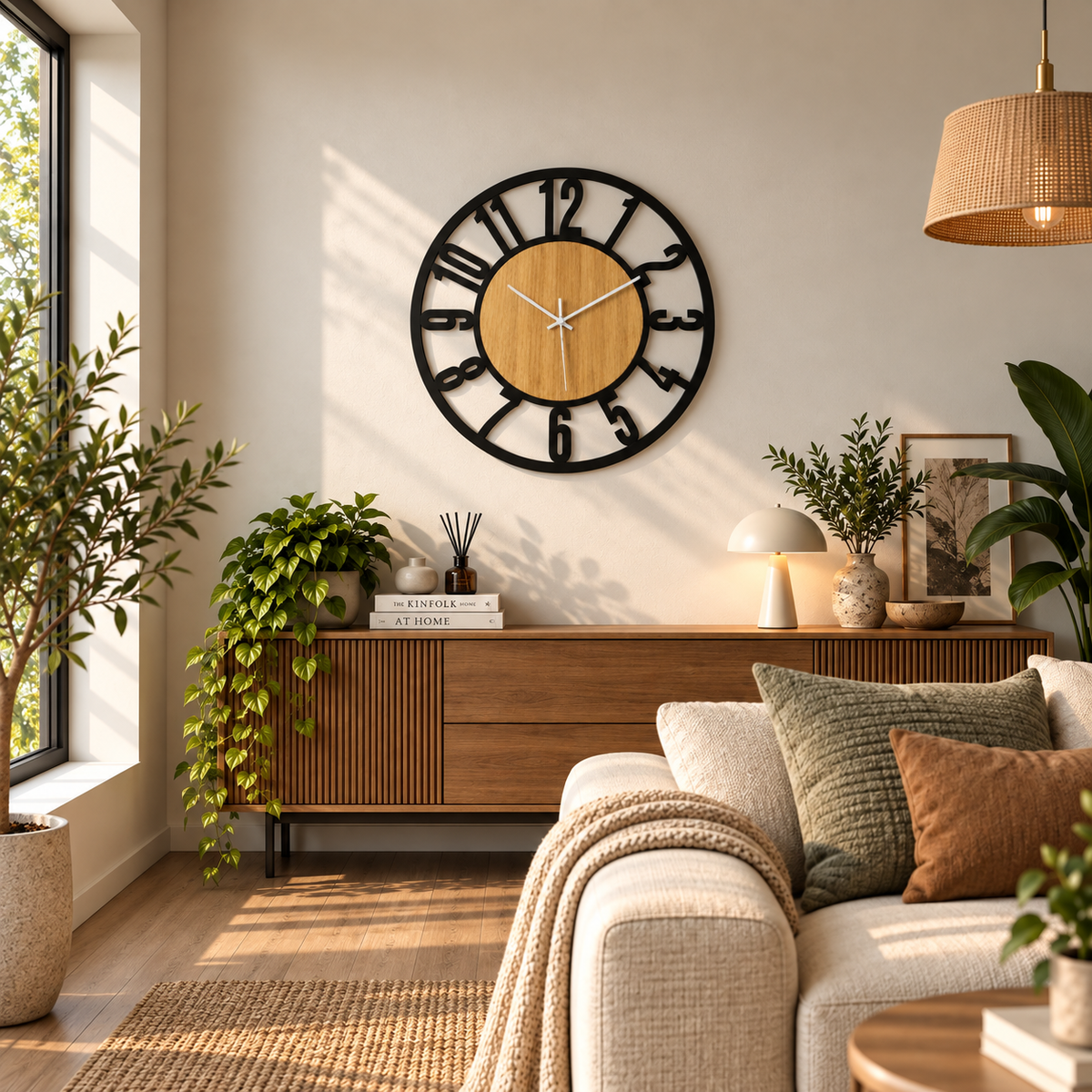 Horloge Murale Design Métal Bois | Ironwood
