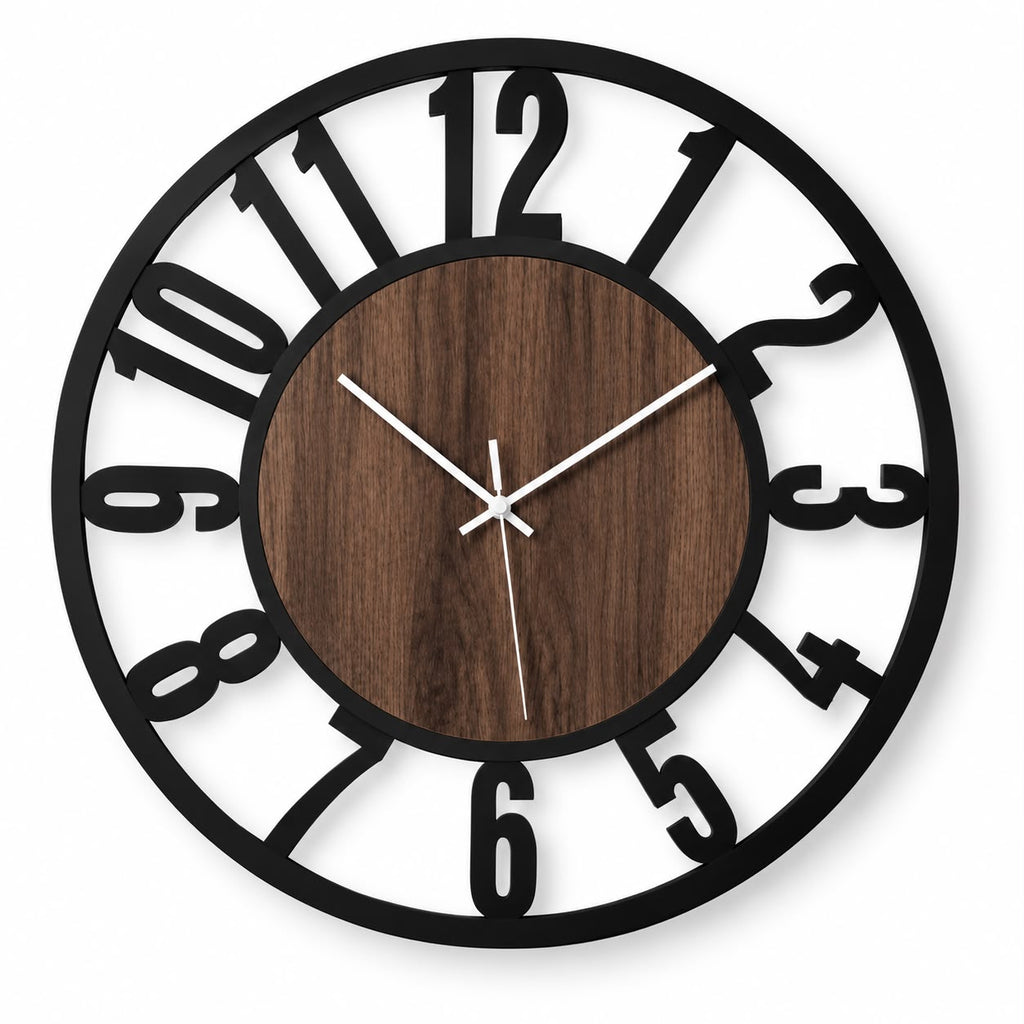 Horloge Murale Design Métal Bois | Ironwood