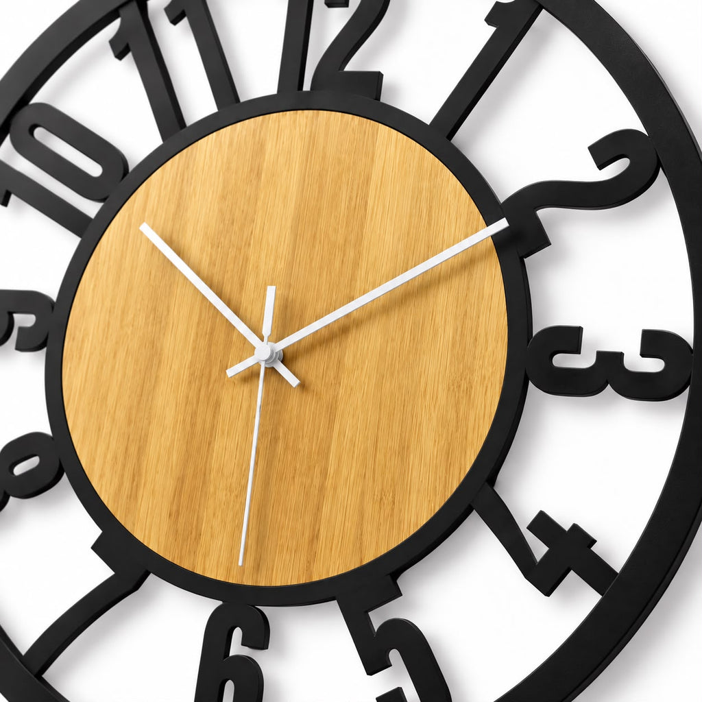 Horloge Murale Design Métal Bois | Ironwood