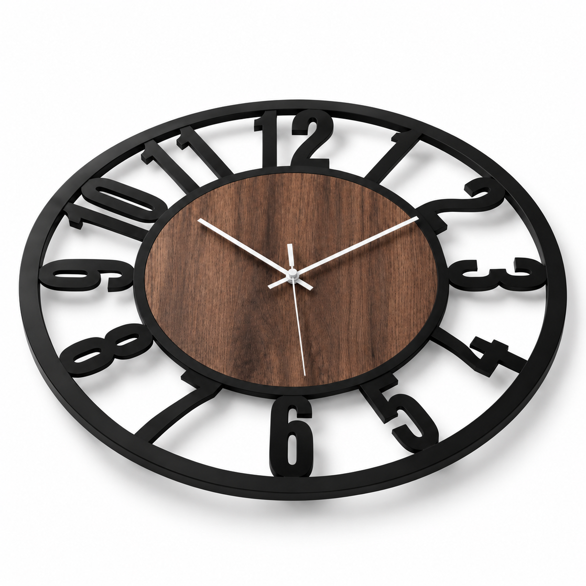 Horloge Murale Design Métal Bois | Ironwood
