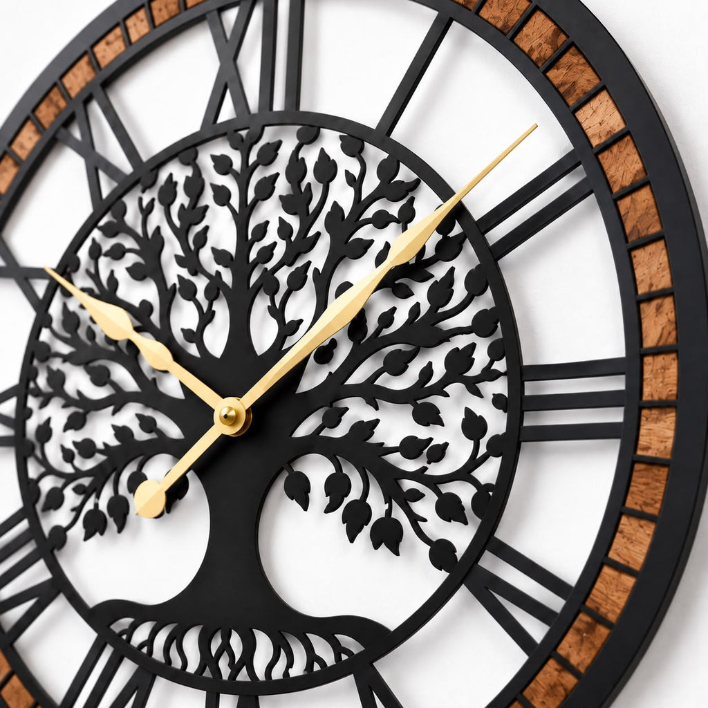 Horloge Murale Design Métal Bois | Shaft