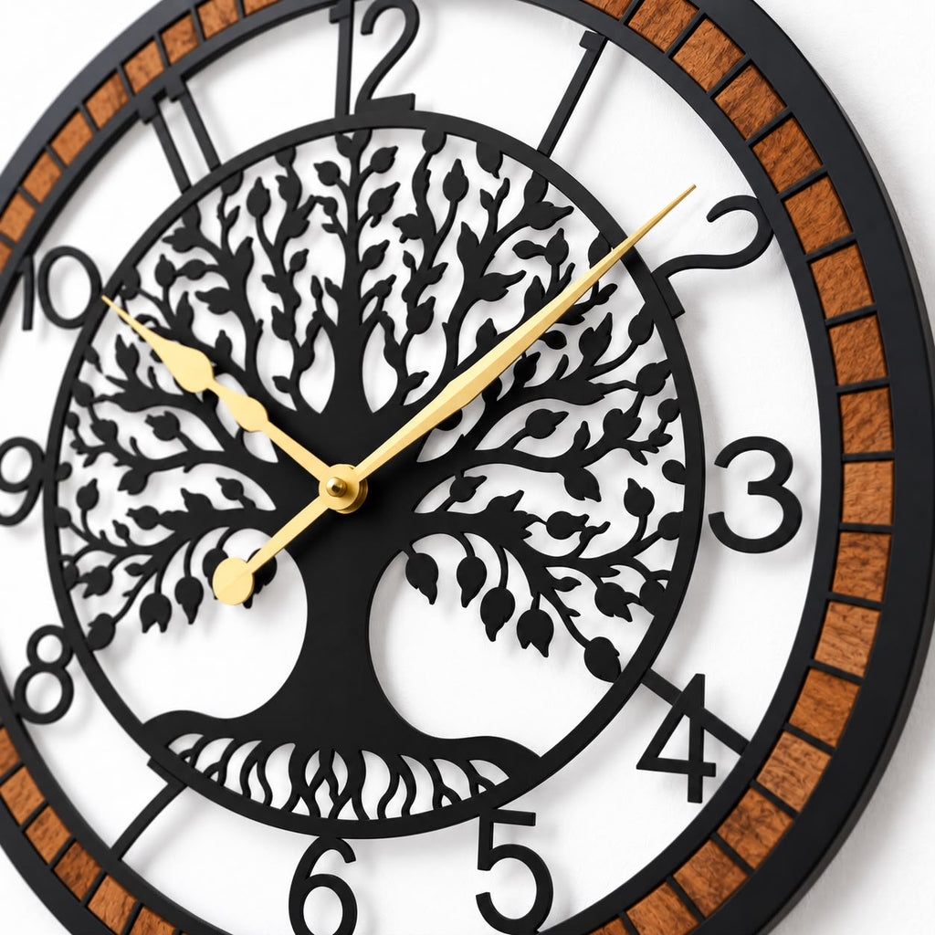 Horloge Murale Design Métal Bois | Shaft