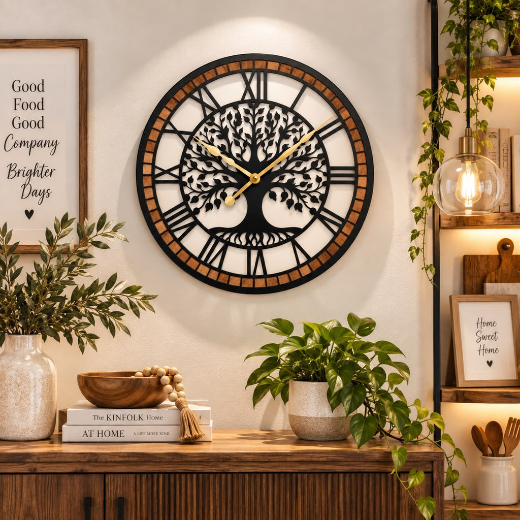Horloge Murale Design Métal Bois | Shaft