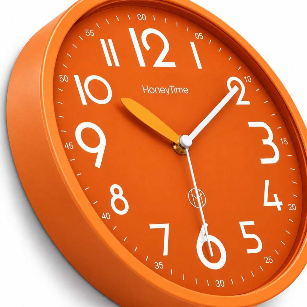 Horloge Murale Moderne Plastique | Orange