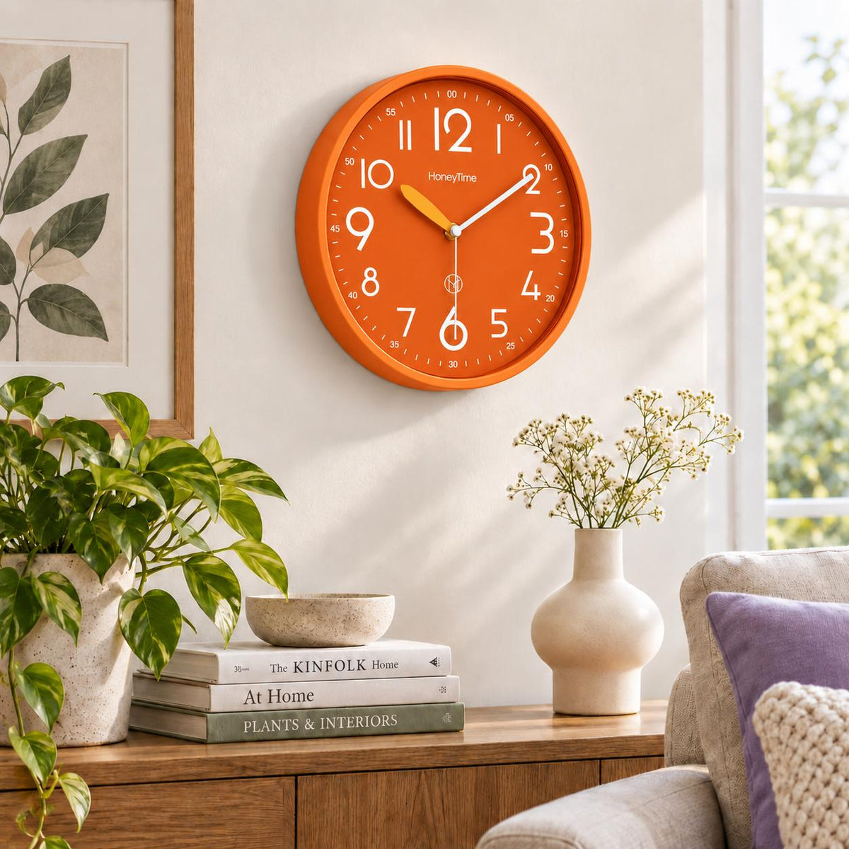 Horloge Murale Moderne Plastique | Orange