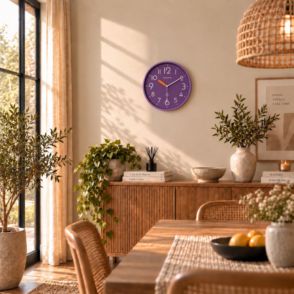 Horloge Murale Moderne Plastique | Purple