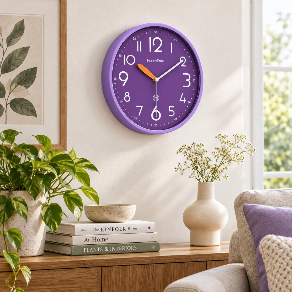 Horloge Murale Moderne Plastique | Purple