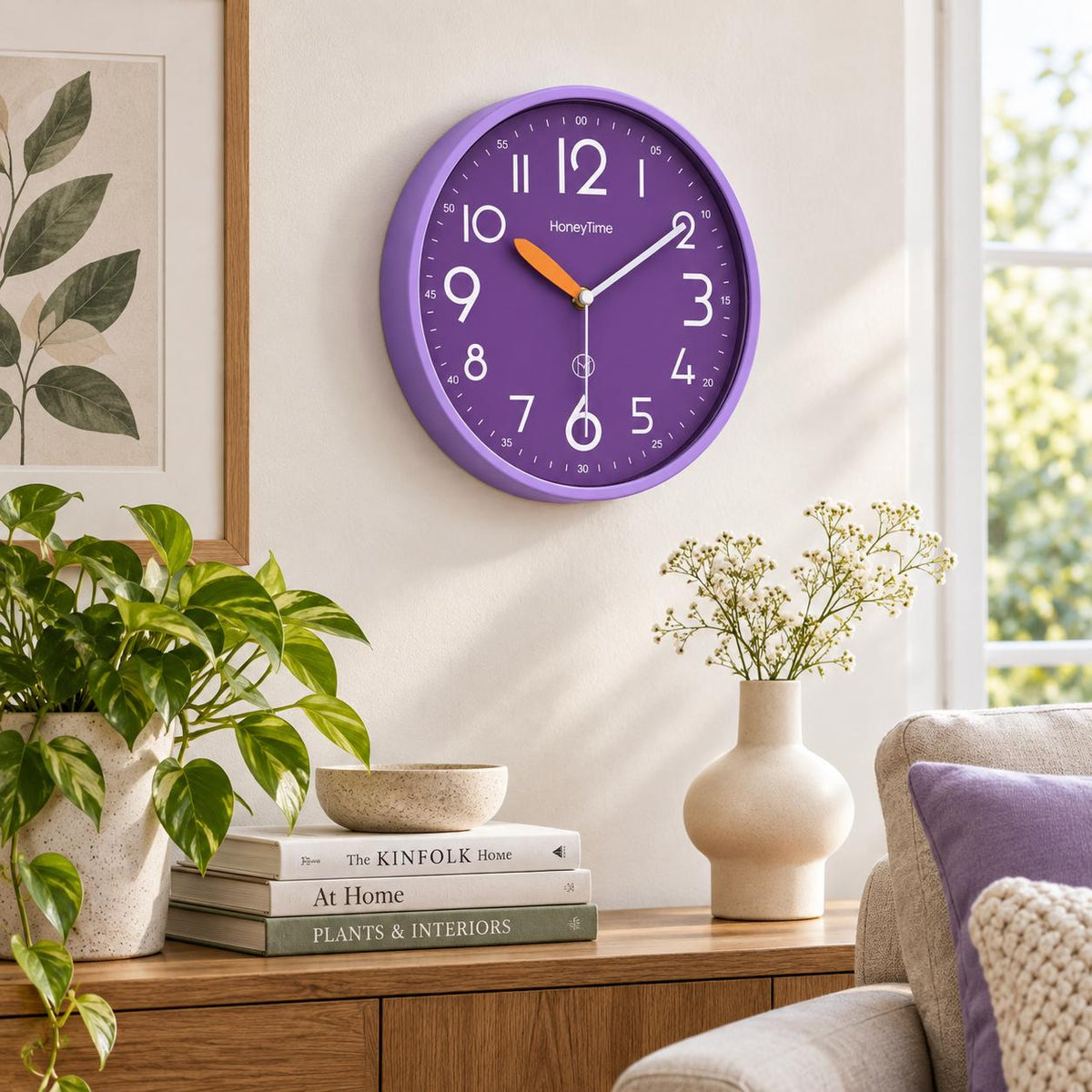 Horloge Murale Moderne Plastique | Purple