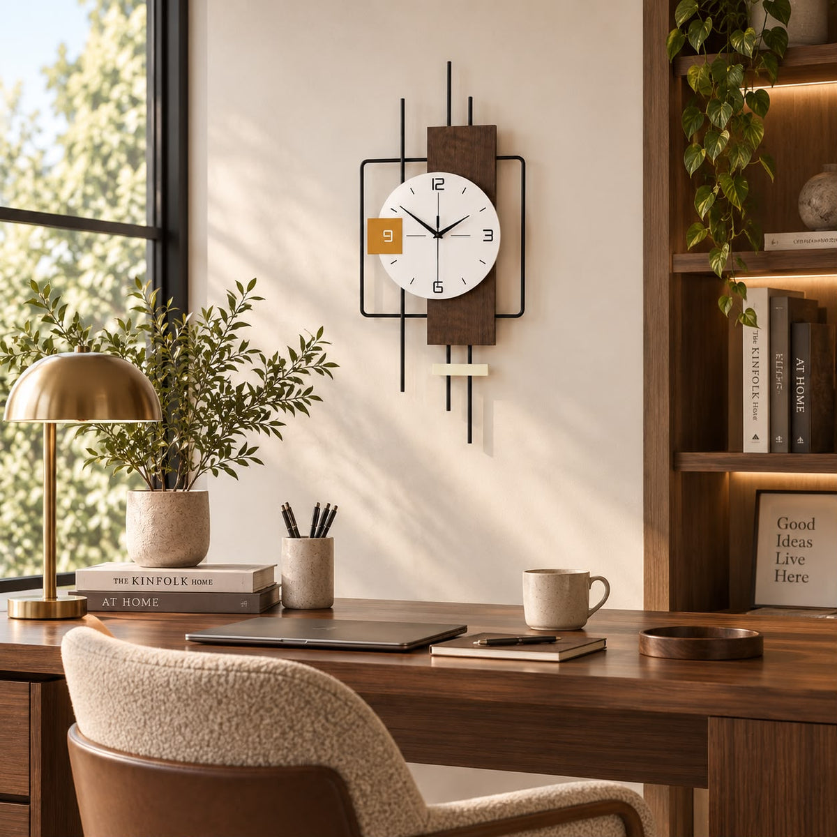 Horloge Murale Design Métal Bois | Linéa