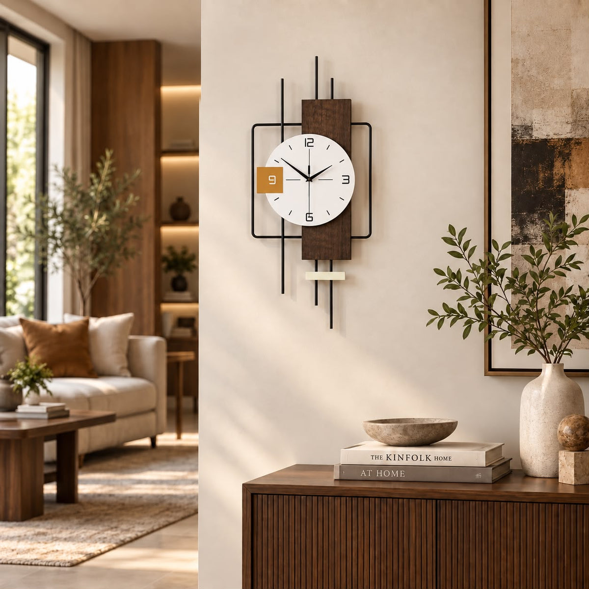 Horloge Murale Design Métal Bois | Linéa