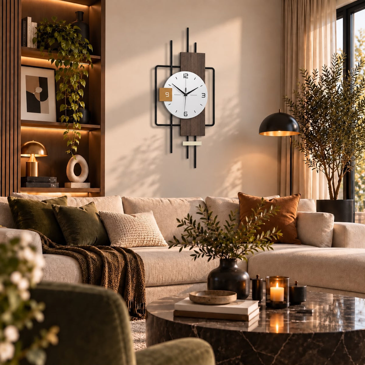Horloge Murale Design Métal Bois | Linéa