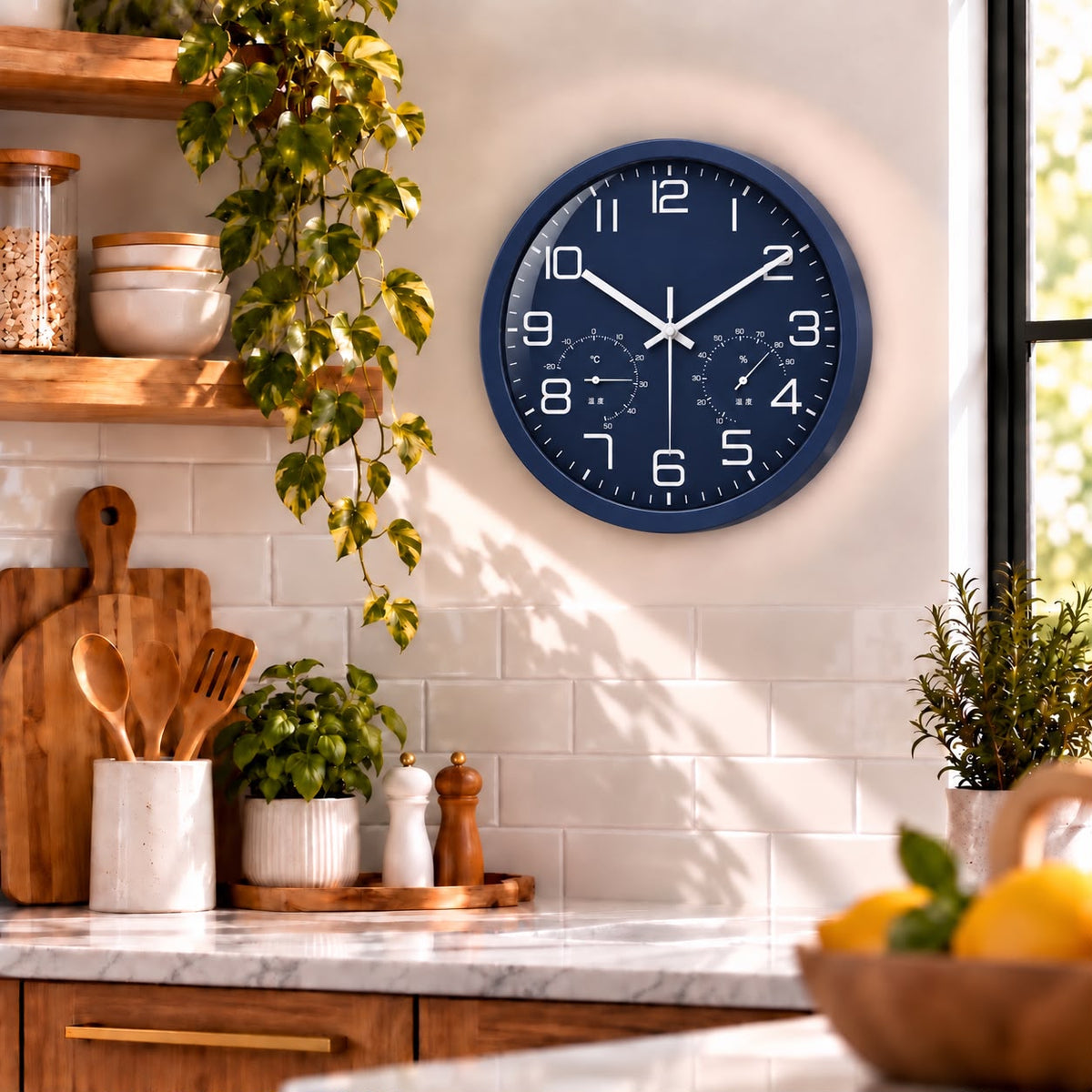 Horloge Murale Moderne Plastique Acrylique | Blue Chrono