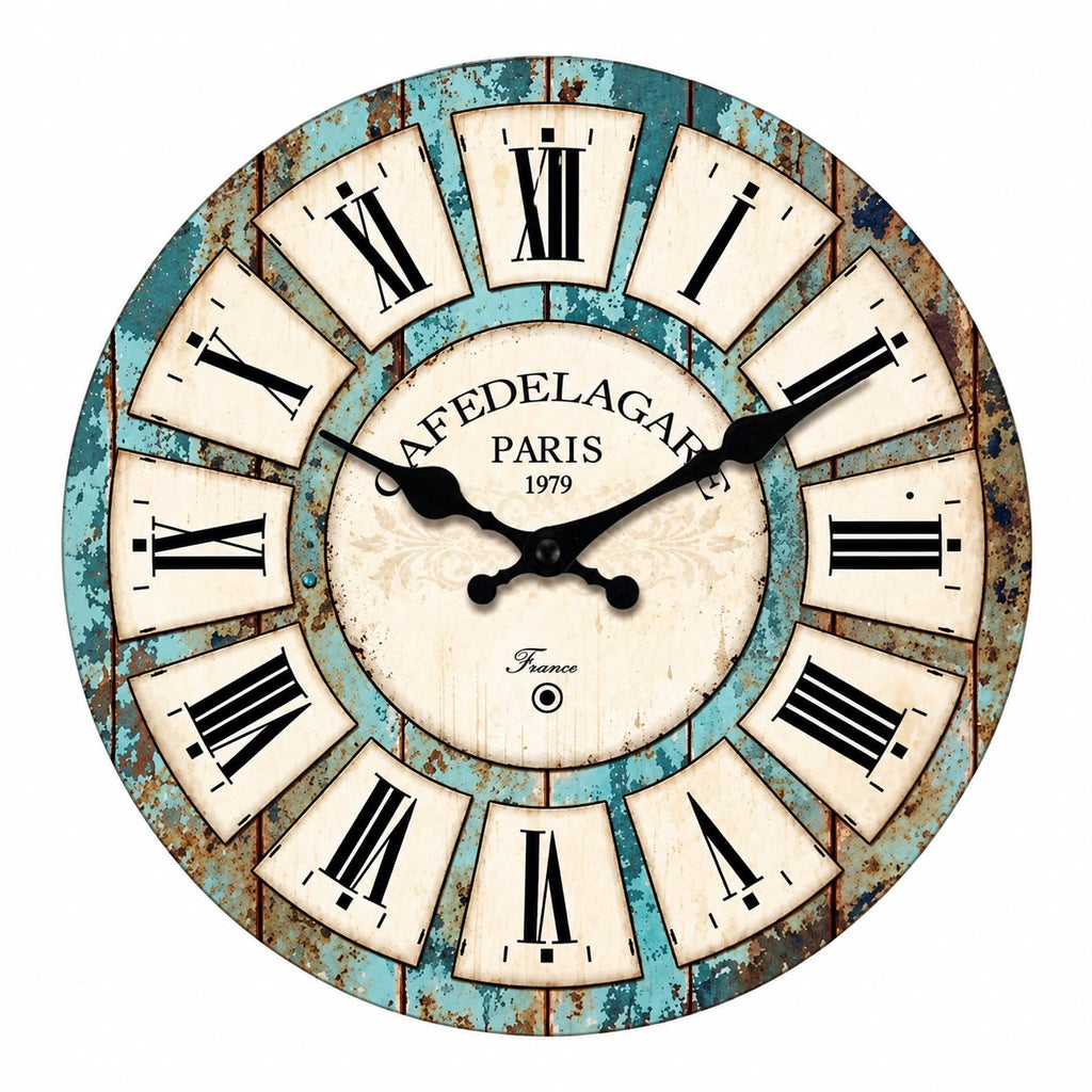Horloge Murale Vintage Bois | Café de la gare