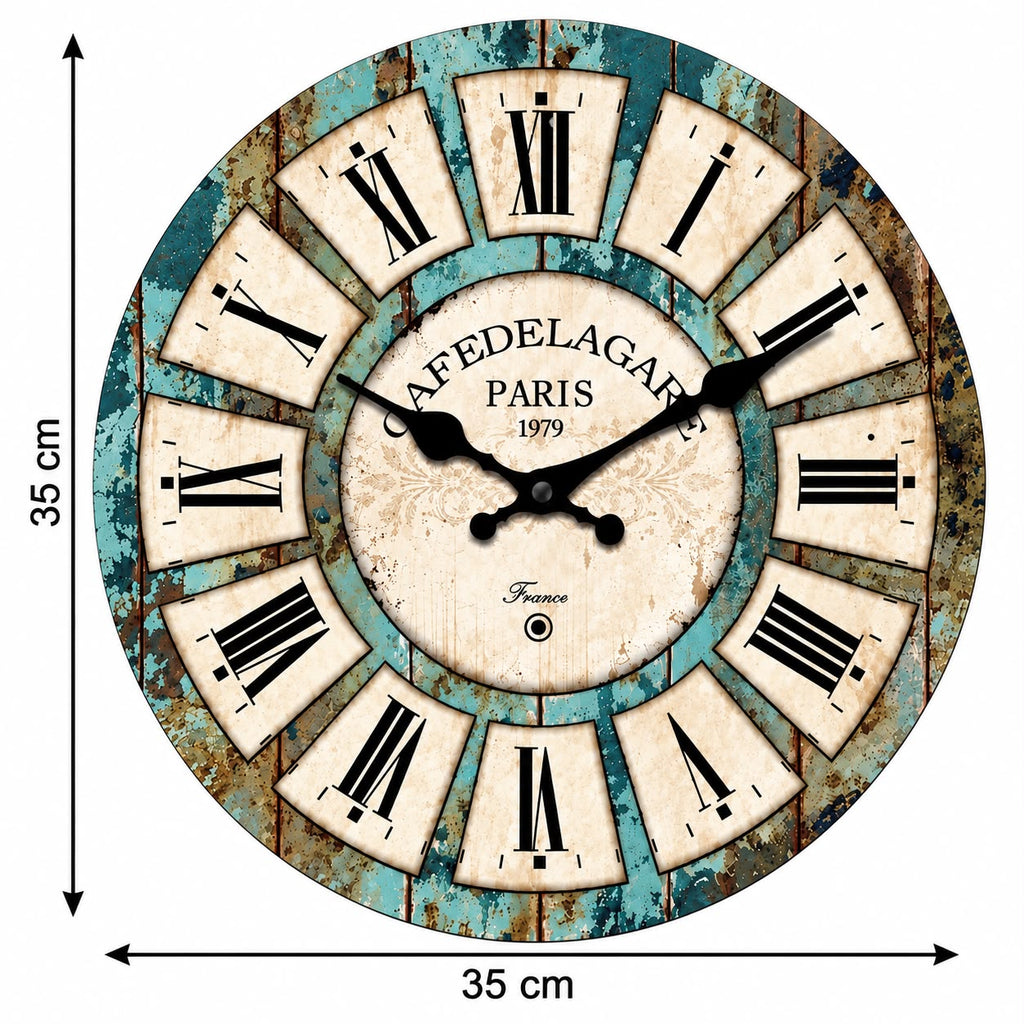 Horloge Murale Vintage Bois | Café de la gare