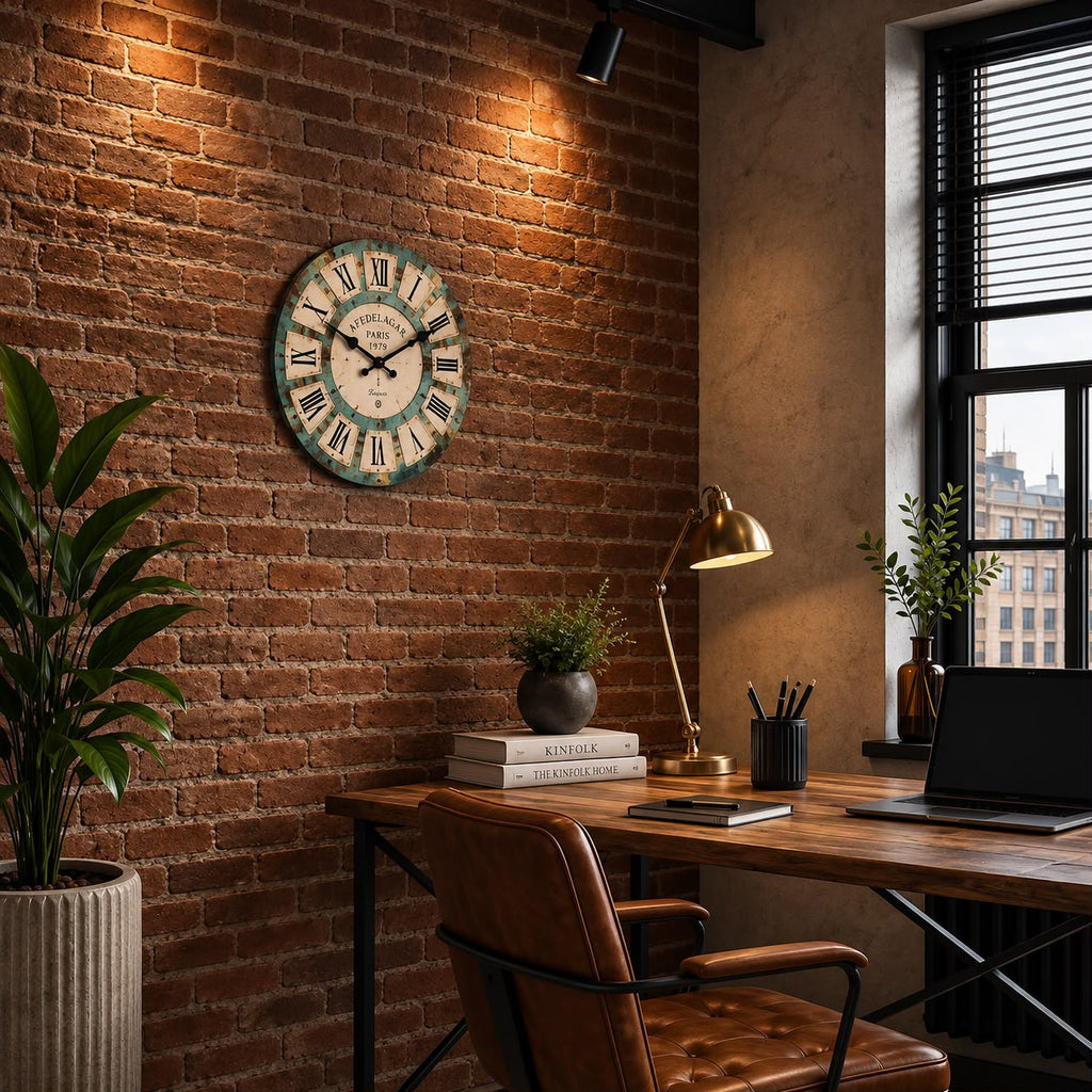 Horloge Murale Vintage Bois | Café de la gare