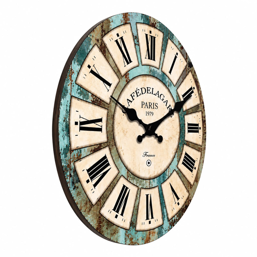 Horloge Murale Vintage Bois | Café de la gare