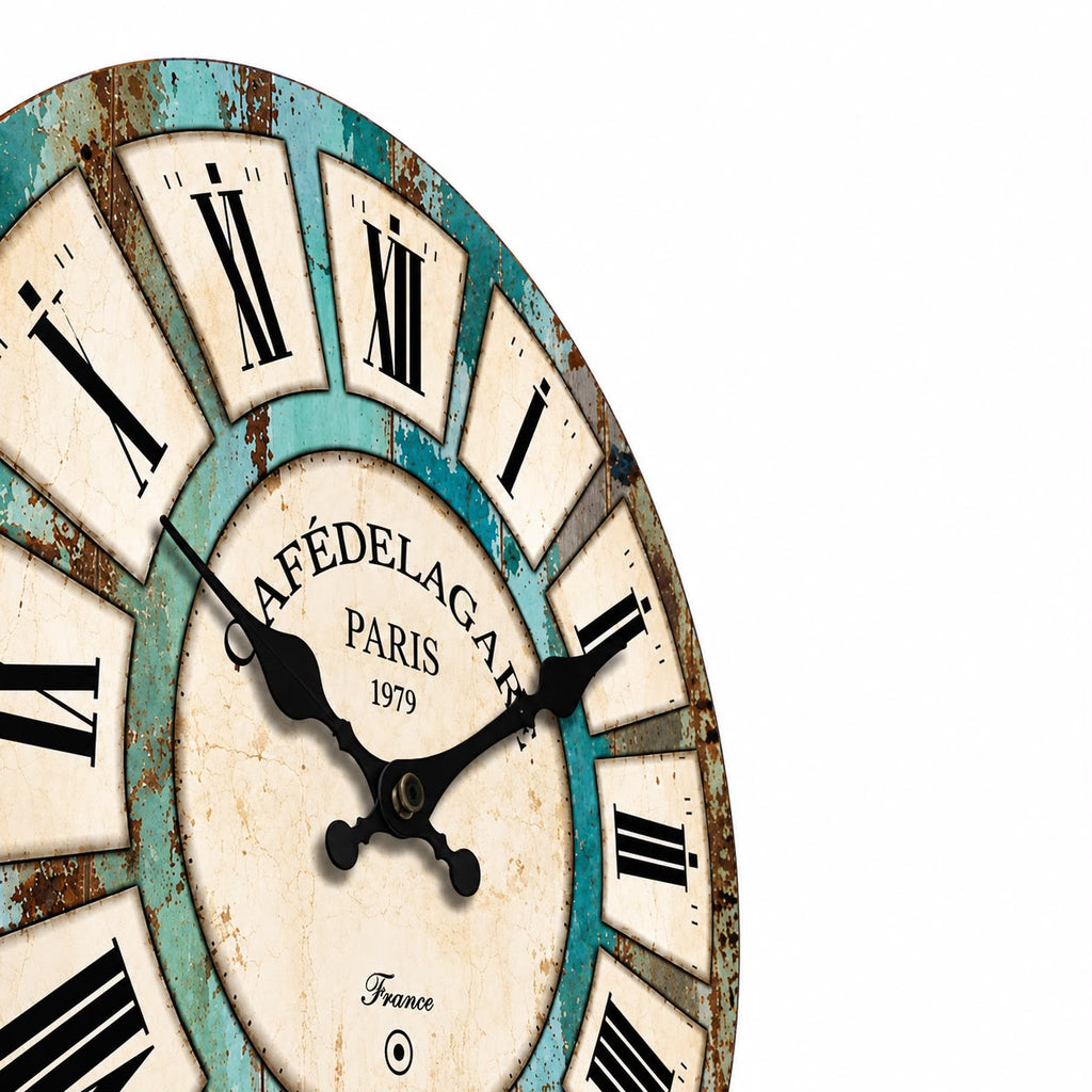 Horloge Murale Vintage Bois | Café de la gare