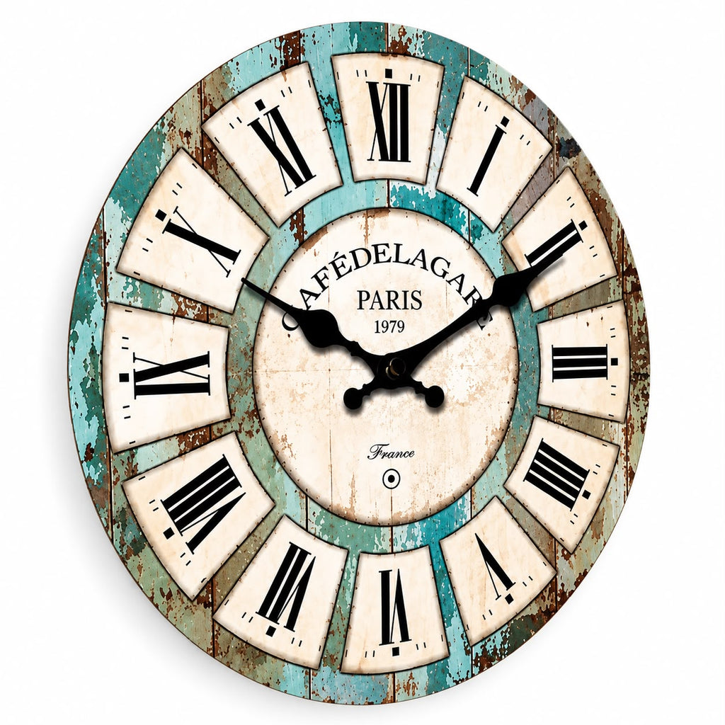 Horloge Murale Vintage Bois | Café de la gare